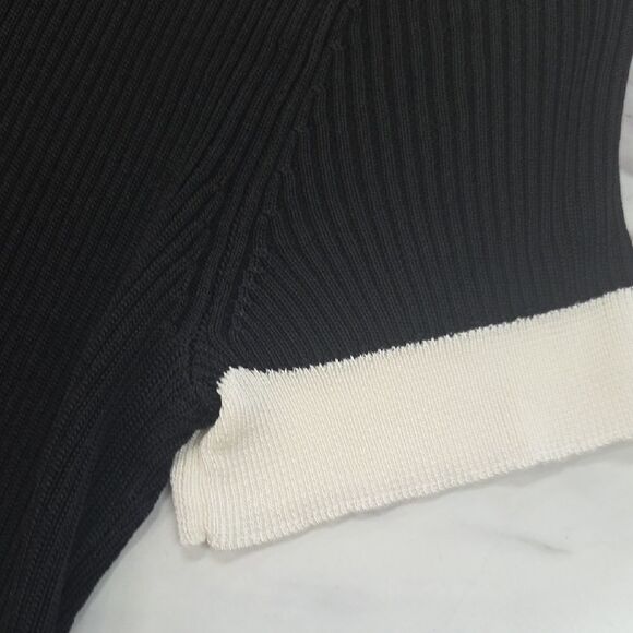 Alice + Olivia Womens Polo in Black and Cream - Picture 9 of 11